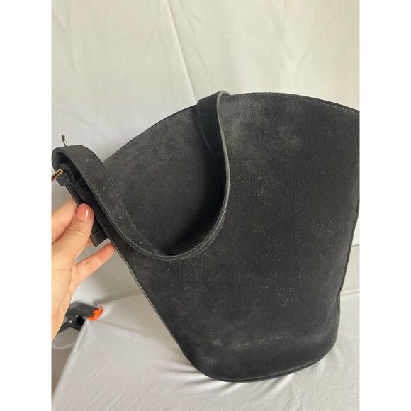 Bruno Magli Black Suede Bucket Bag – Made in Italy - Picture 8 of 9